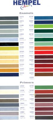 COLOR CHART (not ordered)