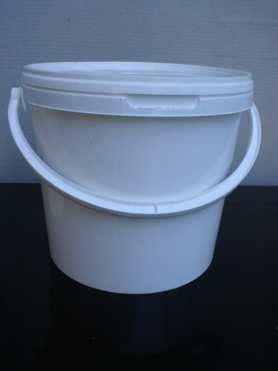 Mixing bucket, with a lid, white, 2.5 liters