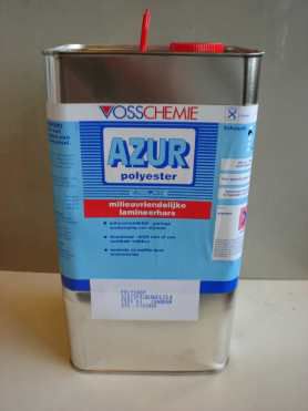 Polyesterhars Azur, 5 kg verpakking / zonder MEKP harder 100 gr. 
