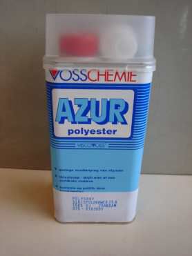 Polyesterhars Azur, 1 kg verpakking incl. MEKP harder