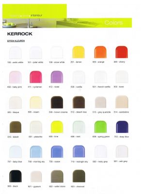 Kerrock plaat, afmetingen en witte Uni kleuren